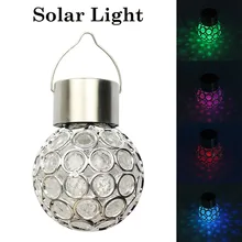 Водонепроницаемый Солнечный вращающийся Открытый Сад Кемпинг подвесной светодиодный круглый шар светильник s светодиодный гирлянда лужайка Патио сад солнечный светильник