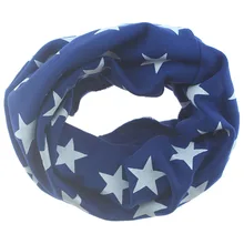 Детский шарф для маленьких девочек и мальчиков; шарфы для малышей; хлопковая зимняя однотонная полосатая шапка для новорожденных; детский вязаный снуд со звездами