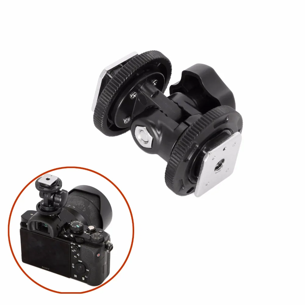

Dual Hot Shoe Adjustable Mount Adapter Bracket Holder for Video camera Photography Light Lighting for Canon Nikon Sony