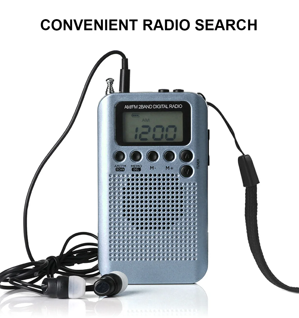 Цифровое портативное радио FM AM с зарядка через usb карманный мини радиоприемник ЖК-дисплей Дисплей с наушником для Mp3 воспроизведения музыки