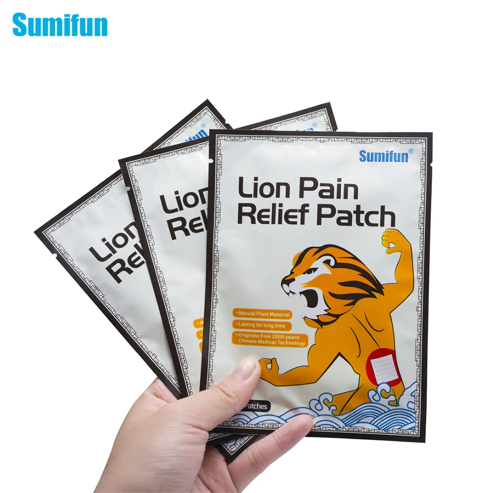 

Sumifun 10Pcs/Bag Lion Pain Relief Patch Back Neck Muscle Arthritis Self Adhesive Medical Plaster K03101
