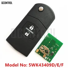 Qcontrol carro remoto chave de automóvel novo para mazda 5wk43409d 5wk43409e 5wk43409f para m2 demio m3 axela m5 premacy m6 atenza m8 mpv