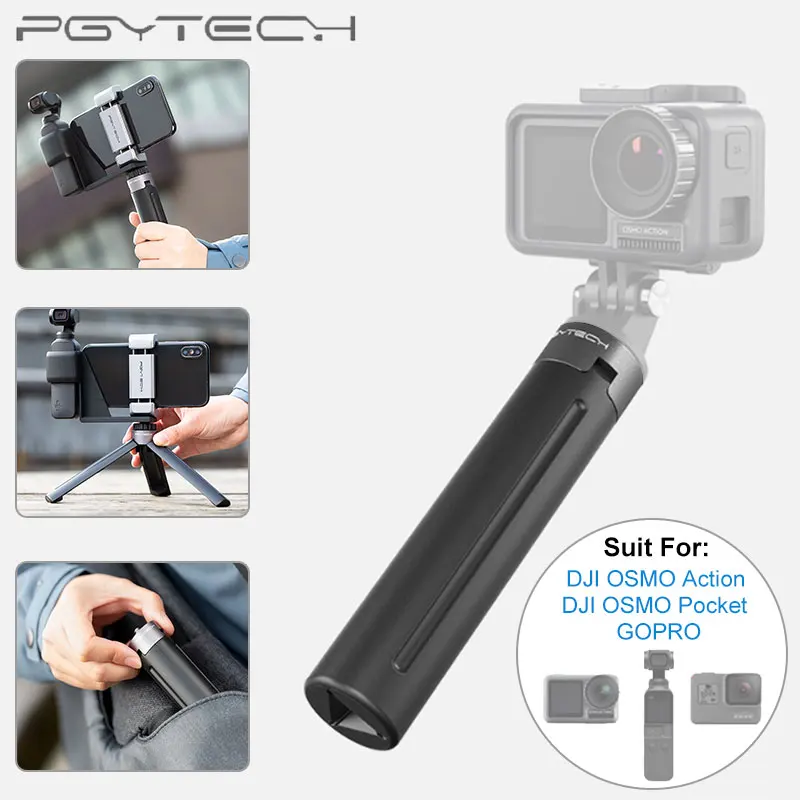 PGYTECH штатив с мини ручкой настольный для DJI OSMO Pocket 2 GoPro 9 8 экшн камеры 1/4 резьбовой