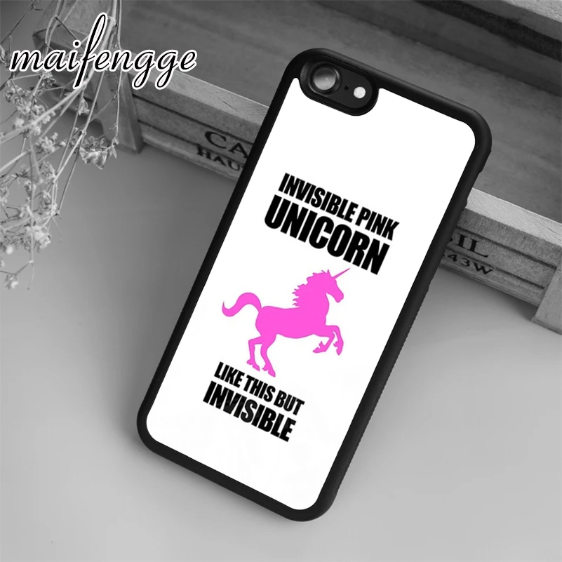 

maifengge Invisible Pink Unicorn Durable Case For iPhone 6 6S 7 8 Plus X 5 5S SE Case cover for Samsung S5 S6 S7 edge S8 Plus