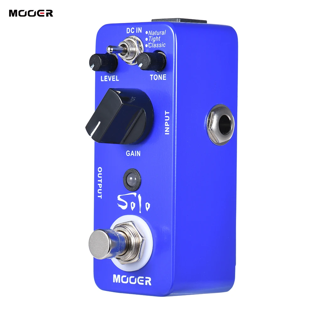MOOER SOLO Distortion Guitar Effect Pedal High gain True Bypass Full Metal Shelltrue bypass