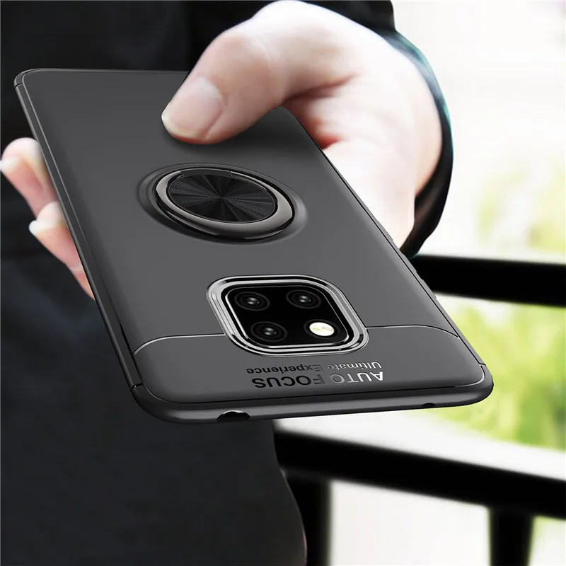 

Case For Huawei mate 20 pro Car Holder Magnetic Ring Hybrid Soft Silicone Hard PC Luxury Shell For Mate 20 Mate 20 Lite Coque