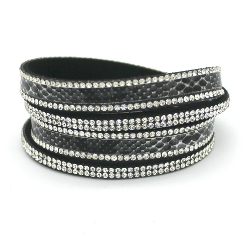 Новые модные очаровательные браслеты для женщин с индивидуальным принтом стразы