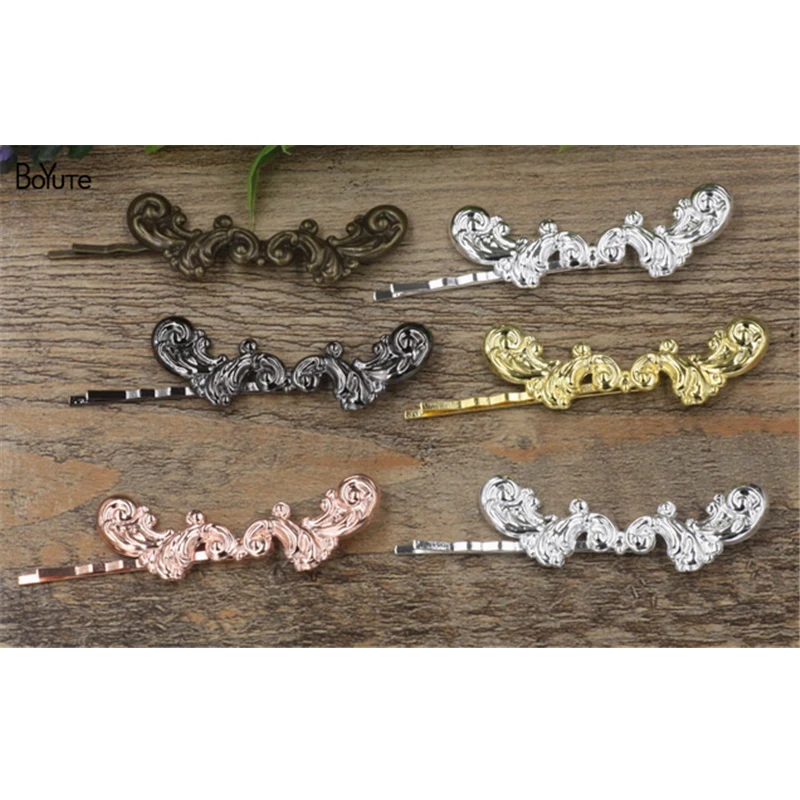 BoYuTe 20Pcs 6 Colors Plated 17*62MM Flower Hair Barrette Wholesale