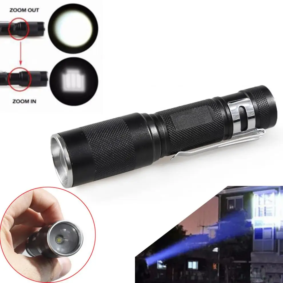 

Zoomable Flashlight Torch E526 Super Bright Zoomable XM-L Q5 LED Flashlight 3 Mode Torch Light Lamp for Night Fishing Hiking