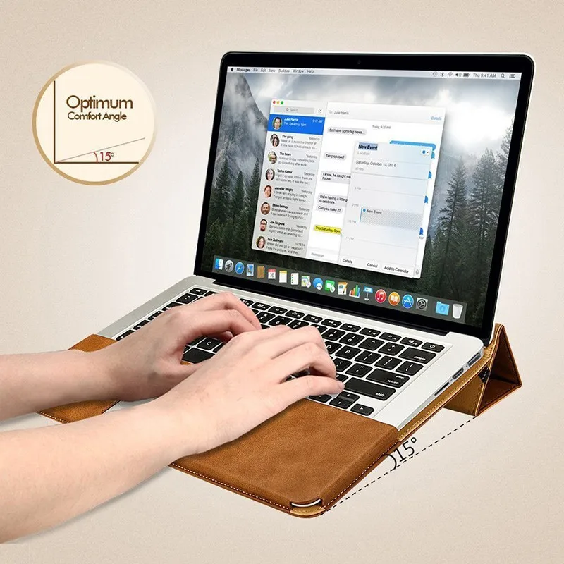 Jisoncase кожаный чехол-подставка для MacBook Air Pro retina 11 12 13 15 дюймов Чехол-книжка Роскошный чехол для ноутбука чехол s PU