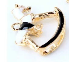 

15pcs merry-go-round rocking horses enamel alloy Pendant charm Handmade earring bracelet necklace Jewelry DIY Components 22*25mm