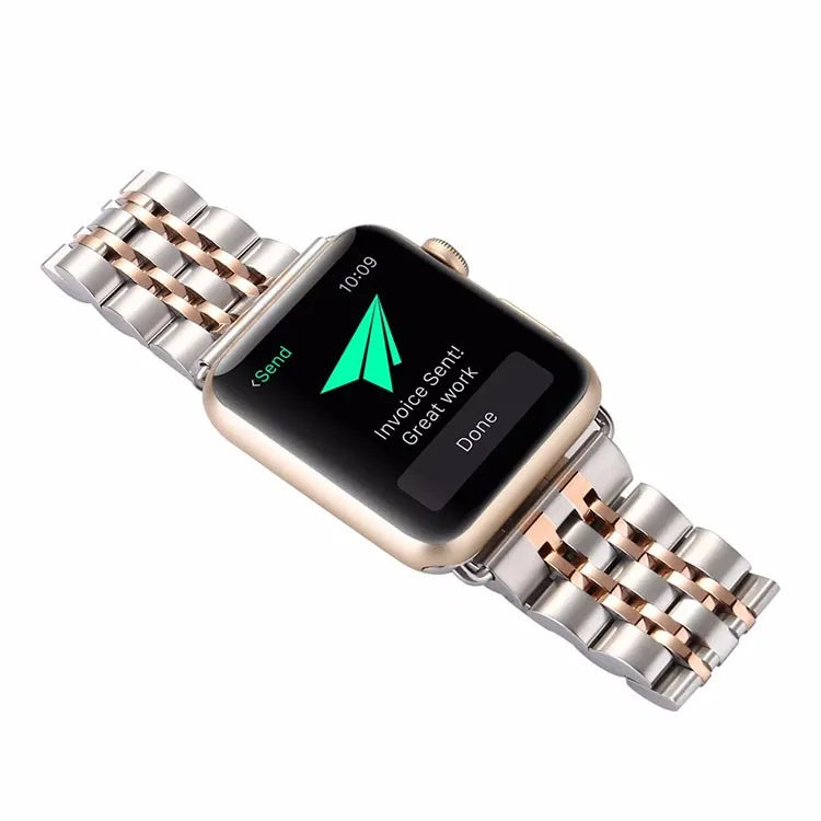 Качественный ремешок из нержавеющей стали серого цвета для Apple Watch, ремешок 38 мм, 42 мм, ремешок для браслета, скрытая застежка, спортивный выпуск