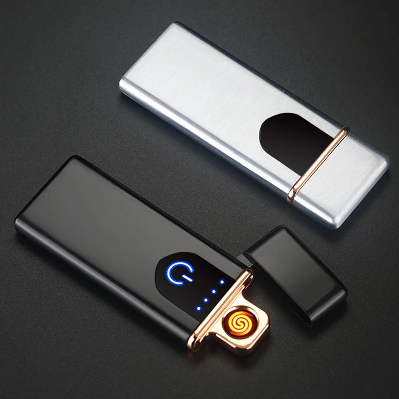

Cigarette Lighters Zinc Alloy Flameless Touch Control USB Charging Lighter for Smoking Gift Box Packed Dropshipping