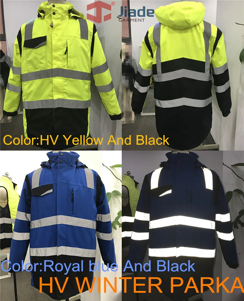 Jiade Men's Work Wear Winter Parka Reflective Winter Parka High