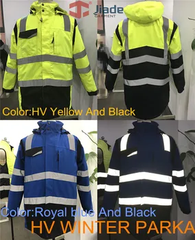 

Jiade Men's Work Wear Winter Parka Reflective Winter Parka High Visibility Winter Jacket