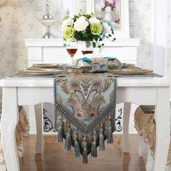 

European Style Vintage Table Runner Bed Flag Cabinet Cover Home Decoration Party Banquet Luxury Jacquard Table Runner 6 Size