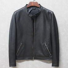 Распродажа брендовые Классические мужские куртки из овчины, мужские Куртки из натуральной кожи. Модные повседневные деловые пальто, мужские размера плюс