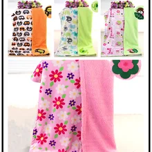 Короткое плюшевое одеяло с вышивкой, Двухслойное шерстяное одеяло с мультипликационным принтом, снаружи, короткая шерсть, внутри овечья шерсть, 102 см* 76 см, Автомобильный Ковер