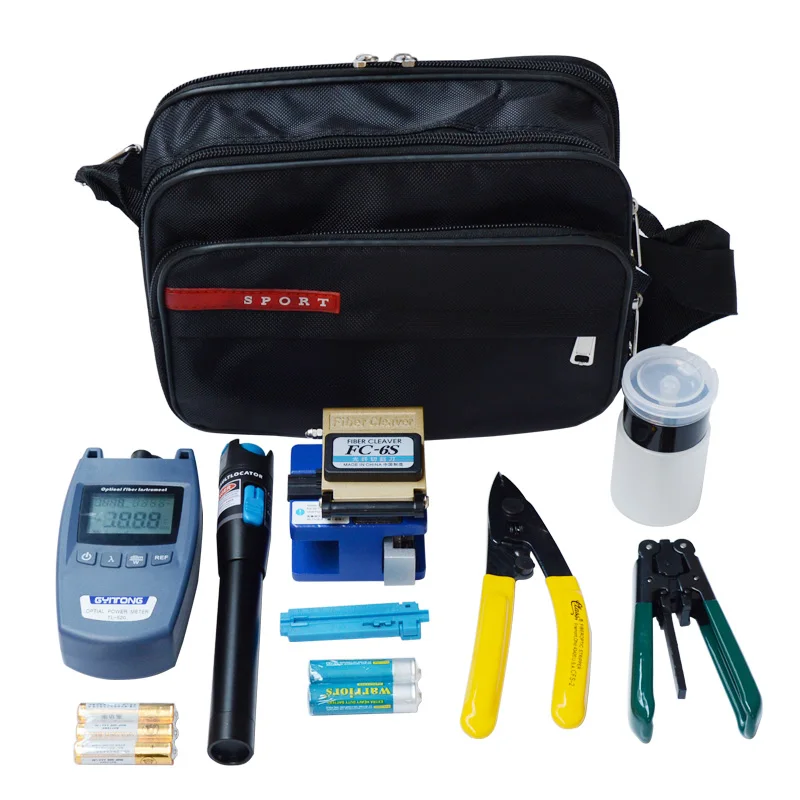 

FTTH Tool Kit with FC-6S Fiber Cleaver -70~+10dBm Optical Power Meter Visual Fault Lcator 1mW Laser Stylo Optique Fibre Optique