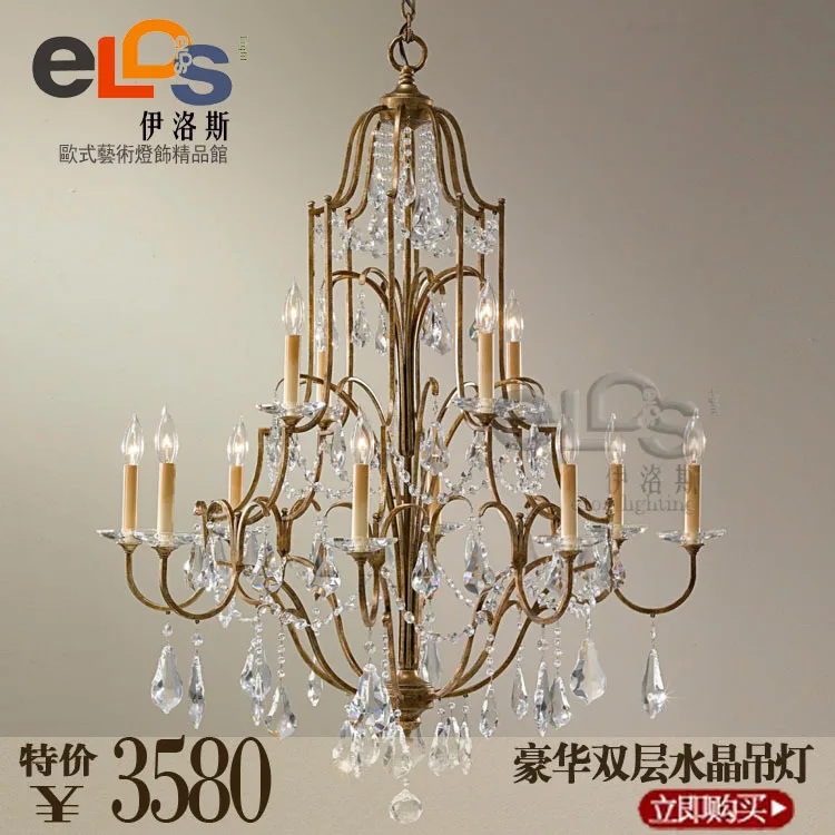 Jane western style wrought iron lamp lighting IKEA bunk luxury crystal chandelier hotel villa club project | Освещение