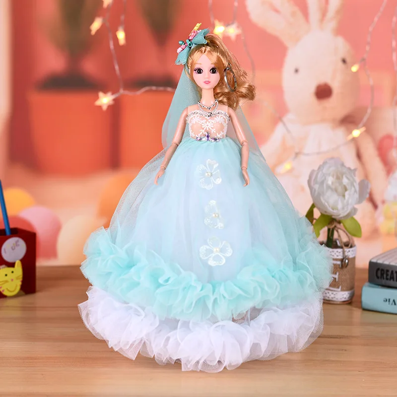

Toys for Children Girls dolls set Baby Toy 3D Eyes double-color Flower Skirt Princess Fashion Wedding Dress Doll 1pc