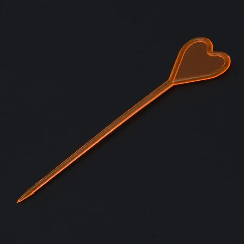 50pcs Heart Shaped Plastic Sticks For Fruits Cocktail Snack Food Forks Tableware Barware Kitchen Accessories
