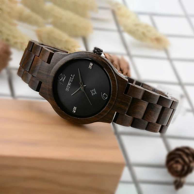 BEWELL Топ люксовый бренд женские деревянные часы браслет ремешок для девушки подарок часы дамы водонепроницаемые часы 153A