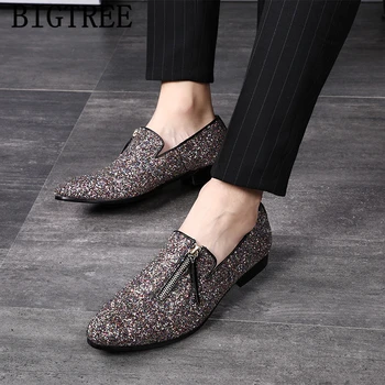 

Glitter Coiffeur Loafers Men Dress Shoes Wedding Shoes Men 2020 Party Shoes Men Elegant Zapatos De Hombre De Vestir Formal Bona