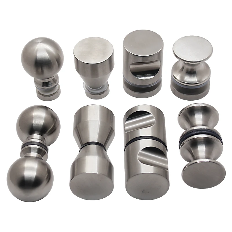 1pcs Stainless Steel Glass Door Handle Solid Single Hole Bathroom