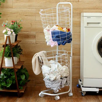 

White bulk classified dirty clothes basket storage basket laundry basket with wheel bathroom Clothing organizer