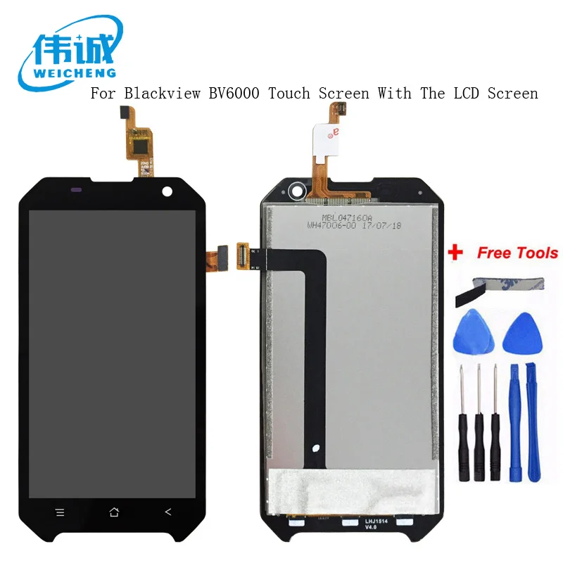 Skup WEICHENG 4.7 cal LCD dla Blackview BV6000 wyświetlacz LCD + ekran dotykowy 100% testowany ekran wymiana Digitizer zespołu BV6000S