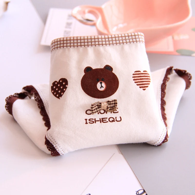

LESIDA 4Piece/lot Soft Cotton Young Girl Briefs for Teenage Girls Panties Cartoon Underwear Kids Underwear Pants Underpants 366