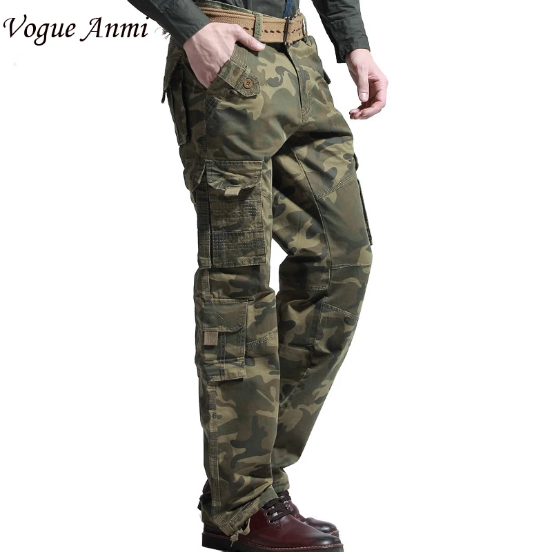 Vogue Anmi Army Combat Cargo Pants Trousers Loose camo pants cotton
