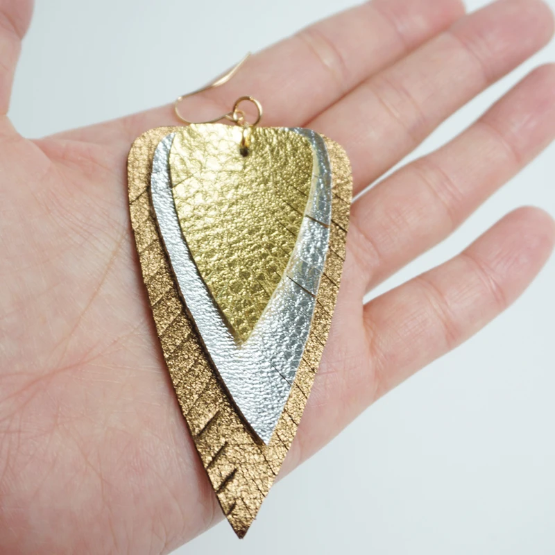 M & G PU Layered Leder Ohrringe für Frauen Trendy Erklärung Tropfen Ohrringe Modeschmuck Frauen Zubehör 2019 Neue Großhandel