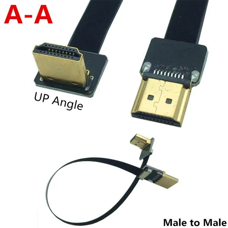 FPV вверх под углом 90 градусов HDMI-совместимый штекер-штекер HDTV FPC плоский кабель
