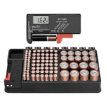 

Quality Battery Storage Organizer Case Holder With Removable Tester for AAA AA C D 1.5V 9V Button Cell Batteries Accessories