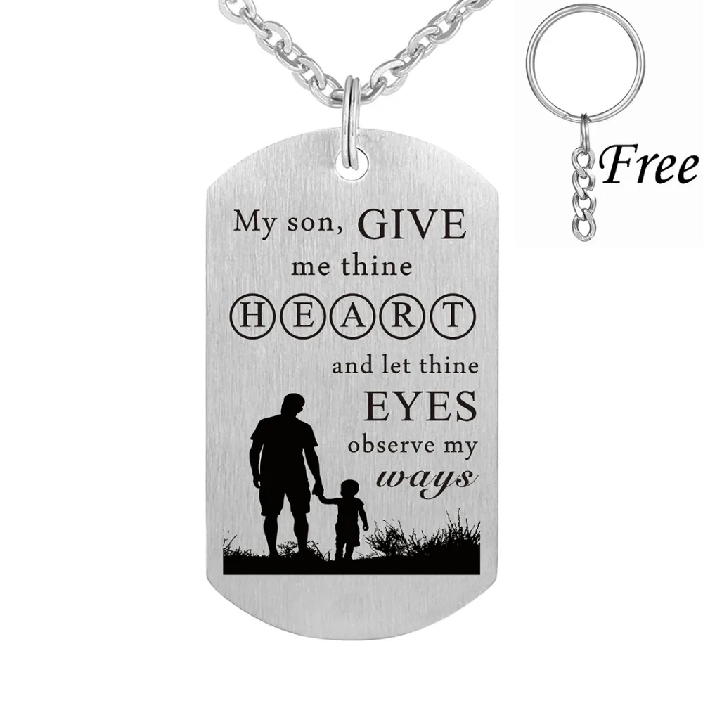 American Hot Military Army Cards Men Father Jewelry Laser Engraved Letter For Stainless Steel Dad and Son Pendant Necklace | Украшения и
