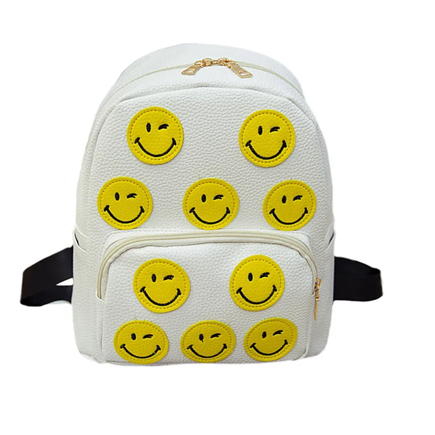 

Famous Brand Satchel Smile Emoji Backpack Emoticon Pack School Bags High Quality Polyester Leather Backpacks de moda mochila bag