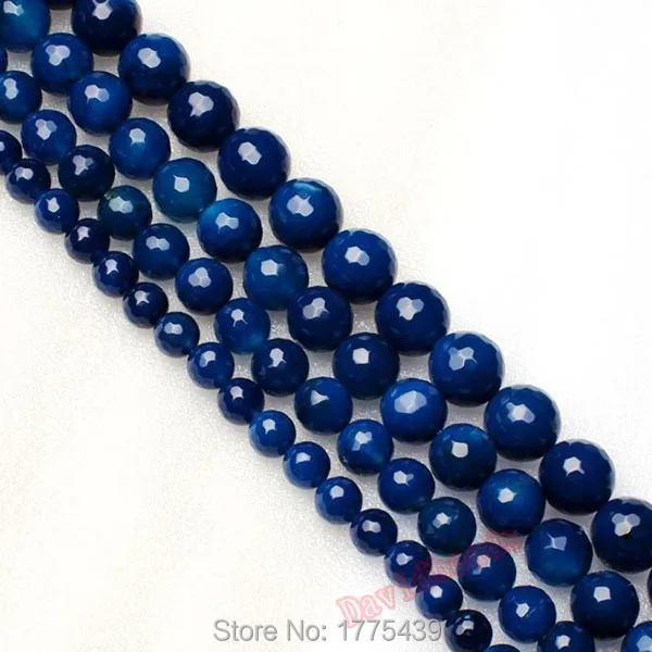 Free-shipping-12mm-Natural-Blue-Color-Agate-Onyx-Faceted-Round-Shape-Loose-Beads-Strand-15-DIY