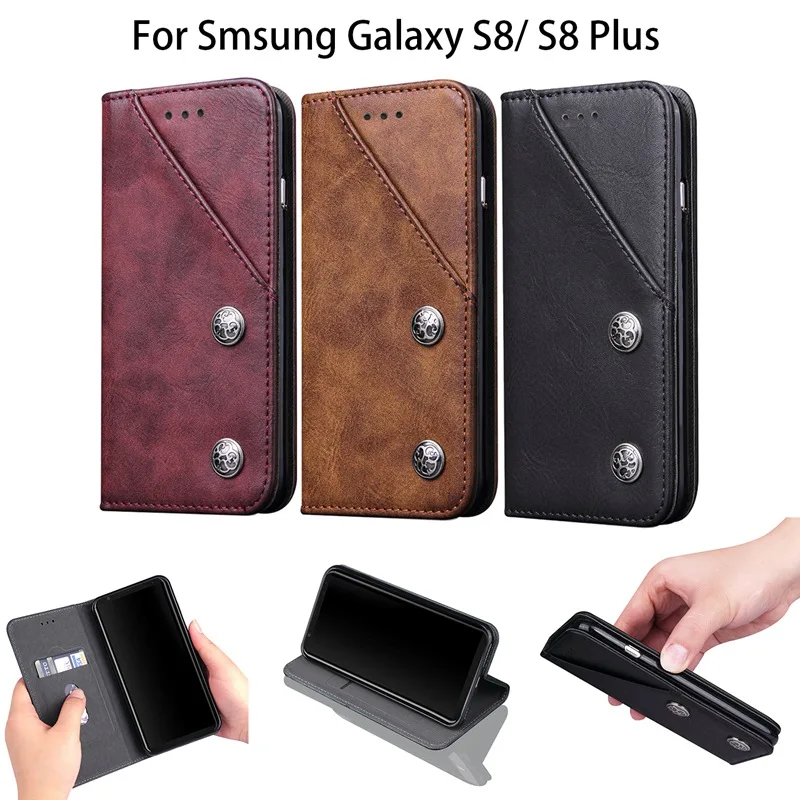 New Design Phone Case Cover For Samsung S8 S8000 Card Holder Flip Case For Samsung Galaxy S8/ S8 Plus Leather Case Slim