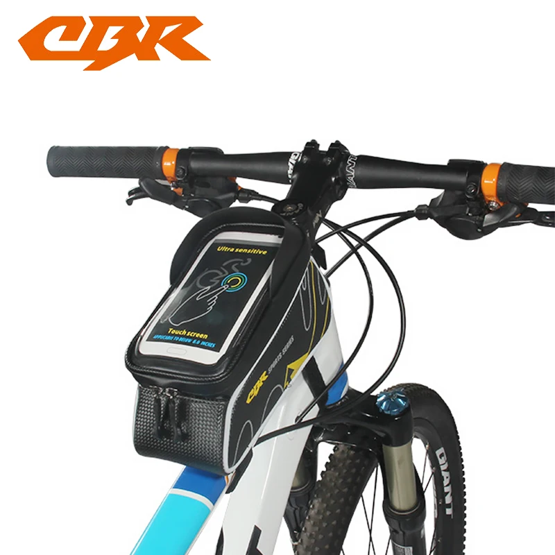 Best CBR Bicycle Front Tube Bags 6 Inch Phone Touch Screen MTB PU Waterproof Bike Cycling Beam Saddle Bag Mountain Bike Accessories 5