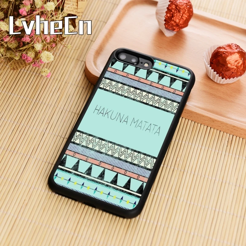 LvheCn Aztec Hakuna Matata Phone Case Cover For iPhone 5 6s 7 8 plus 11 pro X XR XS Max Samsung Galaxy S6 S7 edge S8 S9 |