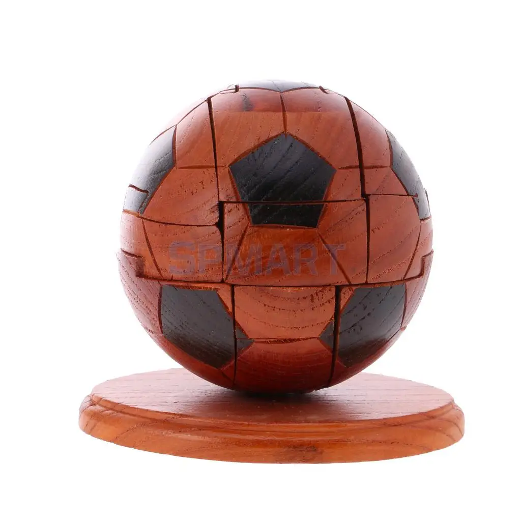 2 Set Kids Wooden 3d Rugby Football Puzzle Home Office Desk