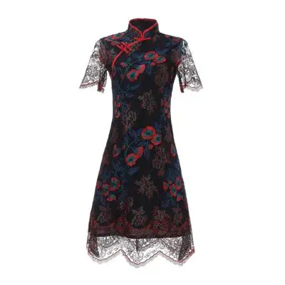 Летнее китайское элегантное женское вечернее платье винтажное Ципао - Цвет: Многоцветный