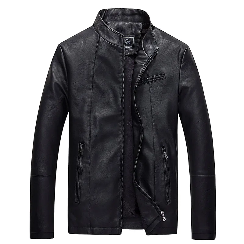 Men's PU Jackets Coats Autumn Winter Motorcycle Biker Faux Leather Jacket Men Clothes Thick Velvet Coats Size M-3XL