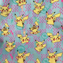 90*145 см принт Пикачу хлопок холст ткань лоскутное для сумки Вышивание DIY скатерть Чехлы диванов