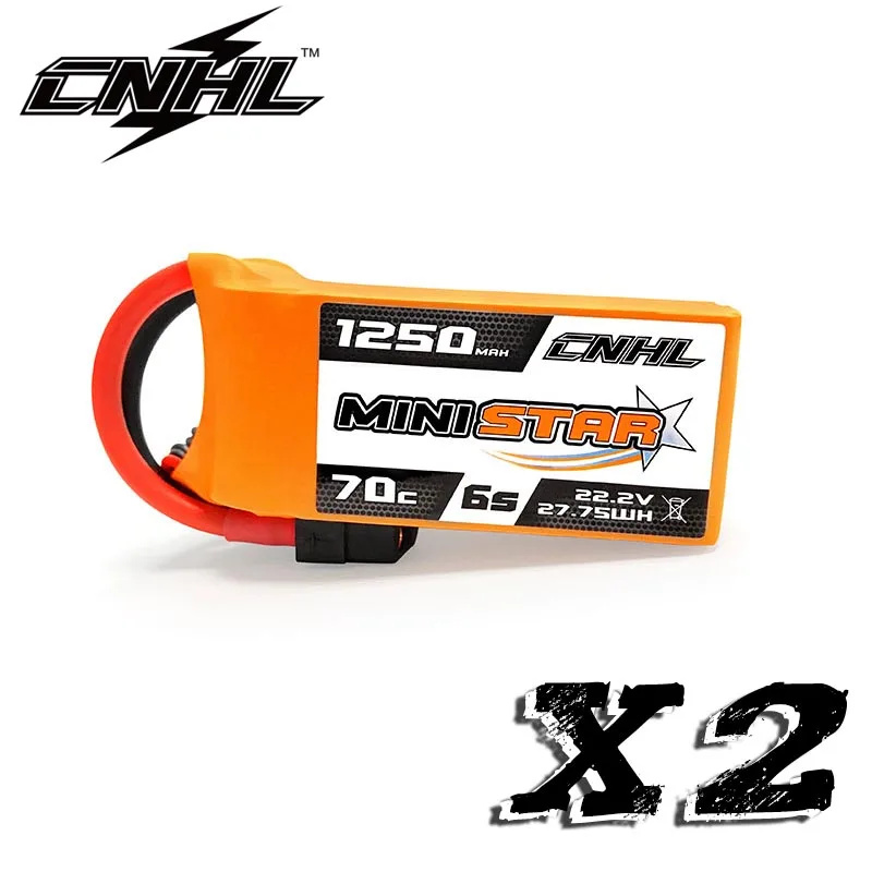 2 шт CNHL MiniStar 1250MAH 22,2 V 6S 70C Lipo батарея - Цвет: 2PCS