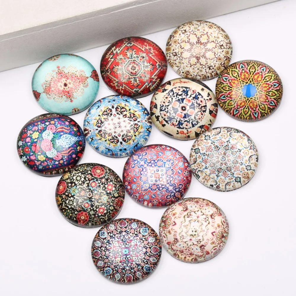 onwear mix pattern photo round dome glass cabochon 16mm 20mm 25mm diy