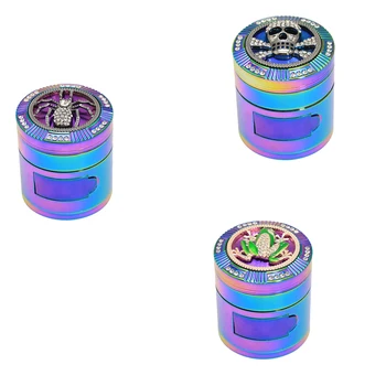 

Latest Diamond Zinc Alloy Metal Grinder Hand Crank Herb Tobacco Grinder Smoke Cachimbo Tobacco Accessories Weed Accessories