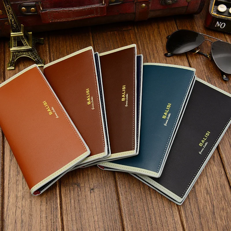 

Black/Brown Long Wallet Men Purse Business Wallets for Men Soft Long Leather Men Wallets Male Purses 36006-3